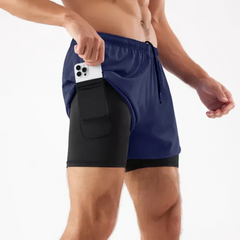 Herren-Laufshorts mit Handytasche | Sportlich in Marineblau