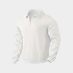 Herren stylischer warmer Pullover | reißverschluss in Weiß