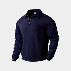 Herren stylischer warmer Pullover | reißverschluss in Marineblau