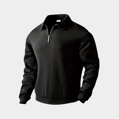 Herren stylischer warmer Pullover | reißverschluss in Schwarz
