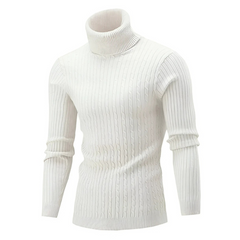 Herren warmer Strickpullover | Rollkragen in Weiß