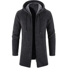 Herrenstrickjacke mit Kapuze - Siegfri in Dunkelgrau