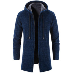 Herrenstrickjacke mit Kapuze - Siegfri in Marineblau
