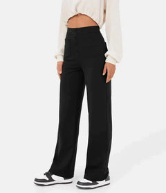 Vicky - Hochgeschnittene Hose - Weites Bein in Schwarz