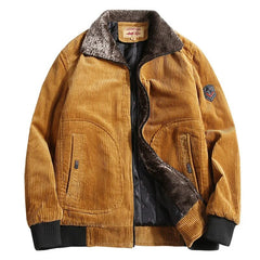 Hochwertige Herrenjacke aus Samt für den Winter - Gabriel in Gelb