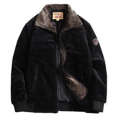 Hochwertige Herrenjacke aus Samt für den Winter - Gabriel in Schwarz