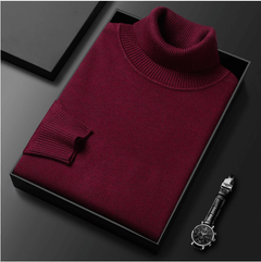 Warmer Premium-Rollkragenpullover - Norbert in Weinrot