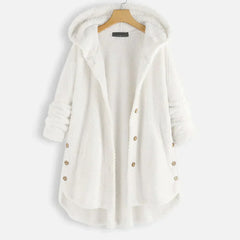 Lilia - Fleece-Kapuzenjacke in Weiß