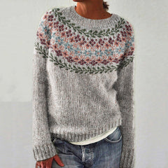 ERDBEERBLÜTEN-PULLOVER | WARM, BEQUEM, STILVOLL in Grau