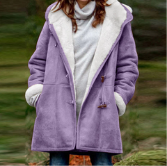 Lenore - Weiche Jacke mit Kapuze in Lila