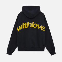 FEMMEHAUS WITH LOVE HOODIE in Schwarz und gelb