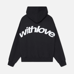 FEMMEHAUS WITH LOVE HOODIE in Schwarz und weiß