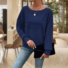 RUNDHALS-LANGARM-PULLOVER | KOMFORTABLES DESIGN, ELEGANTE PASSFORM in Blau