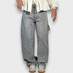 Nolene – Jeans mit Funkel-Finish und urbanem Charakter in Grau