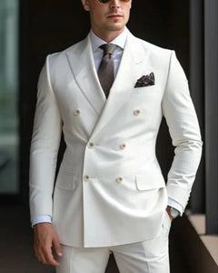 Herren Slim Fit Hochzeitsgast Anzug | Zweiteiler in Weiß
