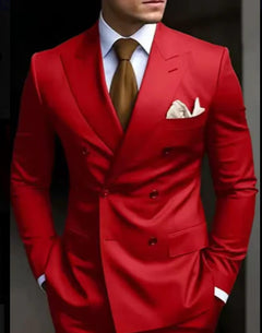 Herren Slim Fit Hochzeitsgast Anzug | Zweiteiler in Rot