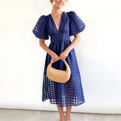 Beatrice | Elegantes Sommerkleid in Marineblau