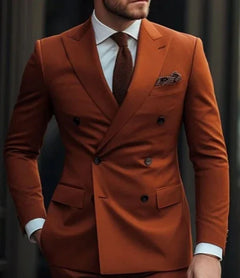 Herren Slim Fit Hochzeitsgast Anzug | Zweiteiler in Braun