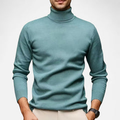 Herren Strick Rollkragenpullover in Blaugrün