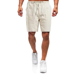 Kurze Hose mit Gummibund und Kordel für Herren | Ideal für den Sommer in Beige