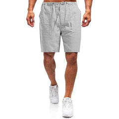 Kurze Hose mit Gummibund und Kordel für Herren | Ideal für den Sommer in Hellgrau