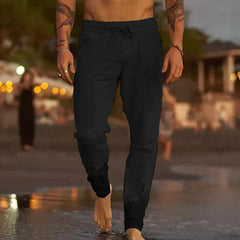 Linford - Herren leinenhose in Schwarz