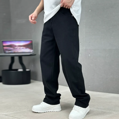 Jeremy | Herren Klassische Straight Leg Jeans in Schwarz