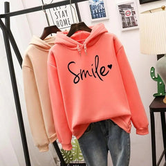 Damen Bedruckter Kapuzenpullover mit langen Ärmeln | Warme in Orange