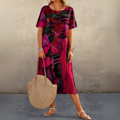Selina | leichtes florales kleid stil in Rot
