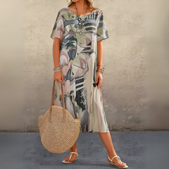 Selina | leichtes florales kleid stil in Grau