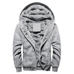 Men's Casual Fleece Hooded Jacket in Gray