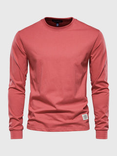 Pullover Herren Langarmshirt Rundhals | Basic Style in Rot