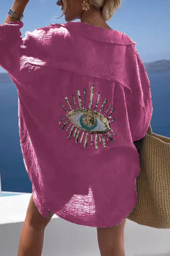 Kala® | Weißes Strandkleid in Rosa