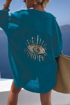Kala® | Weißes Strandkleid in Blau