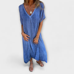 Juliette - Elegantes Kleid im Malaga-Stil in Blau