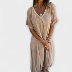 Juliette - Elegantes Kleid im Malaga-Stil in Beige