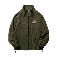 Klassische Jacke mit Reißverschluss für Männer - Samuel in Armeegrün