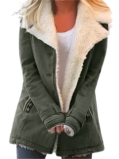 Klassische warme Winterjacke für Frauen - Helga in Armee grün
