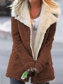 Klassische warme Winterjacke für Frauen - Helga in Braun