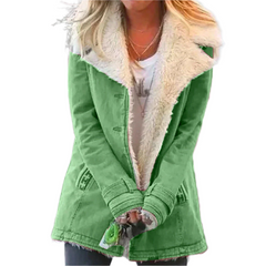 Klassische warme Winterjacke für Frauen - Helga in Grün
