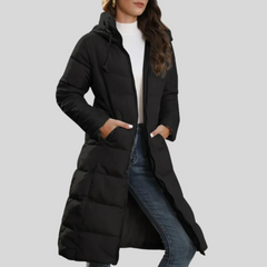 Klassische warme Winterjacke - Luana in Schwarz