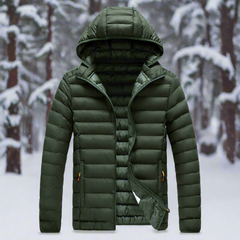 Klassische wasserdichte Winterjacke für Männer - Aurelio in Armeegrü