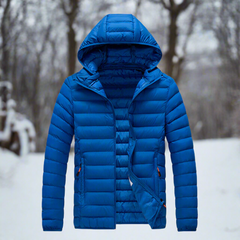 Klassische wasserdichte Winterjacke für Männer - Aurelio in Blau