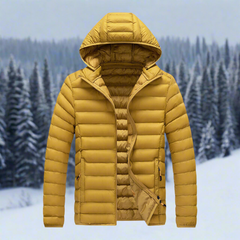 Klassische wasserdichte Winterjacke für Männer - Aurelio in Gelb