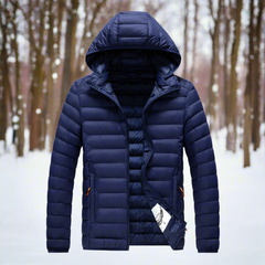 Klassische wasserdichte Winterjacke für Männer - Aurelio in Marineblau