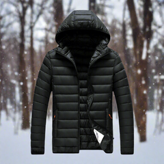 Klassische wasserdichte Winterjacke für Männer - Aurelio in Schwarz