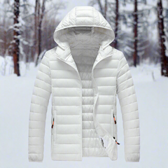 Klassische wasserdichte Winterjacke für Männer - Aurelio in Weiß