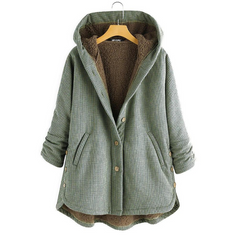 Plüsch-Kapuzenpullover für Frauen - Julianna in Grün