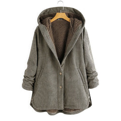 Plüsch-Kapuzenpullover für Frauen - Julianna in Braun