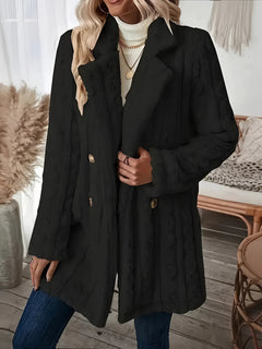 Kuscheliger Winter-Teddy-Mantel für Frauen - Philina in Schwarz